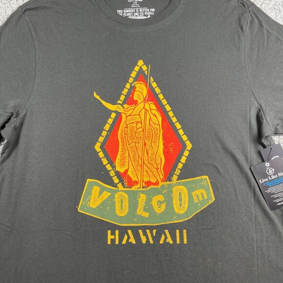 Volcom Hawaii Organic Cotton T-shirt Men's Large Surf Skate Beach Kingdom SS - Picture 3 of 9